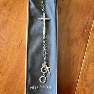 Silpada .925 “In good faith” sterling cross bracelet